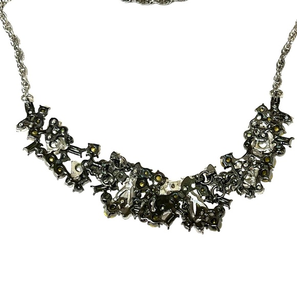 Ann Taylor LOFT Smoke Grey Rhinestone Statement Necklace - Picture 5 of 5